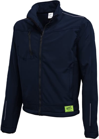TMG KULT WORKER SOFTSHELL Softshell Werkjas HEREN Veiligheidsjas Marineblauw - Winddicht - Waterafstotend - Ademend