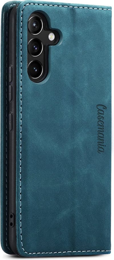 CaseMania Bookcase hoesje geschikt voor Samsung Galaxy A35 - Effen Groen - Kunstleer