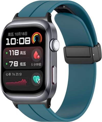Strap-it Smartwatch siliconen bandje met magnetische D-buckle sluiting - geschikt voor de Huawei Watch D2 (grijsblauw)