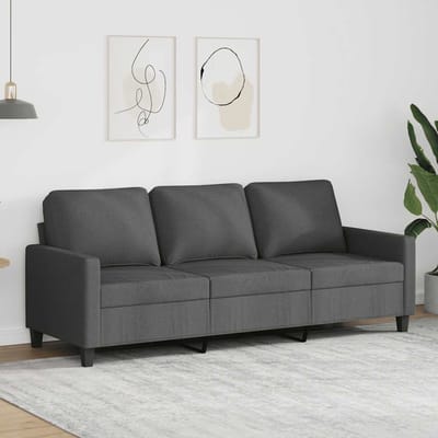 vidaXL - Driezitsbank - 180 - cm - stof - donkergrijs