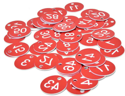 50 Stuks Genummerde Bijenkorf Tags - Duurzame Bijendoosmarkeringen voor Bijenteelt en Bijenkorfbeheer - Voorgeperforeerde ID-labels voor Efficiënte Imkerpraktijken