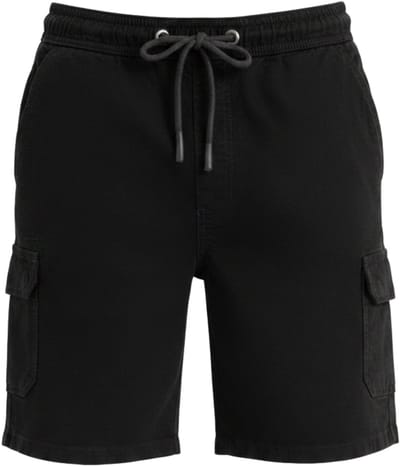 OMBRE Korte Broek - Loose Fit - Katoen - Effen Zwart S