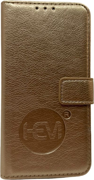 HEM hoesje geschikt voor Apple iPhone 13 Mini - Golden Shimmer Leren Portemonnee Hoesje - Lederen Wallet Case TPU - Book Case - Flip Cover - Boek - 360º beschermend Telefoonhoesje