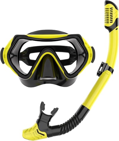 Droge snorkelset Panoramisch Breed View & Anti-Fog Snorkeluitrusting Professionele Top Snorkel Pakket voor Volwassenen