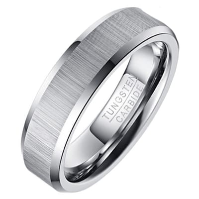 Wolfraam heren ring Geborstels Mat 6mm-17mm