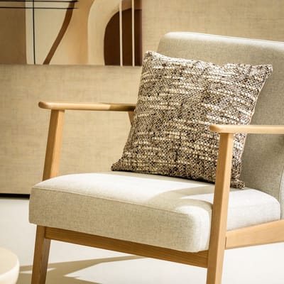 Dutch Decor NORET - kussenhoes 45x45 cm - chenille - Shitake - bruin - met rits - zonder binnenkussen