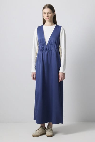 Touché Privé - Overgooi-jurk met V-hals ve koorddetail - Marine - Dames
