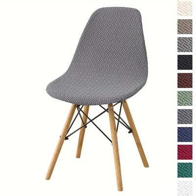 Nieuwste Shell Stoelhoes voor Thuisgebruik Hotel Restaurant Eetstoel Eames Shell Stoelhoes T-vormige Stofdichte Stoelhoes 40*40*22cm donkergrijze kleur