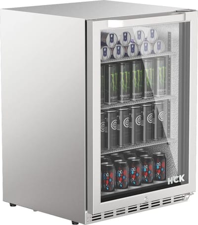 HCK Outdoor koelkast SC-145 - 142 L - RVS - 161 blikjes - 0-22 °C - RVS in en out - Glasdeur