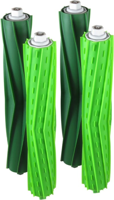 4x Dparts rubberen borstels geschikt voor iRobot Roomba - voor E, I en J series - E5 E6 i3 i3+ i4 i4+ i5 i5+ i6 i6+ i7 i7+ i8 i8+ J7 J7+ - dubbele borstel vervangingsset