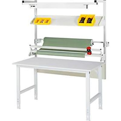 Rau verpakkingstafelsysteem 02 Werktafel serie Tom, B 1500 x D 1000 x H 760-1080 mm, melamine blad, tot 500 kg