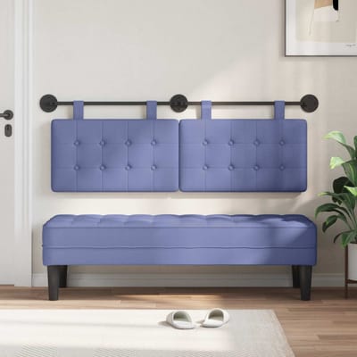 vidaXL - Hangend - hoofdbord - Jeans - Blauw - Stof