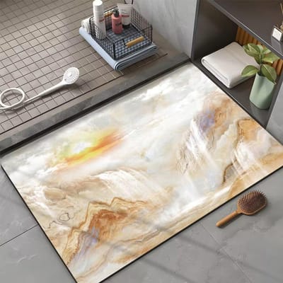 Nieuwe Diatomeeënaarde Mat Licht Luxe Hoogwaardig Badkamer Antislipmat Goed Onderhoud Gemakkelijk Schoon te Maken Slijtvast Vuile Voetenmat 40 * 60Cm