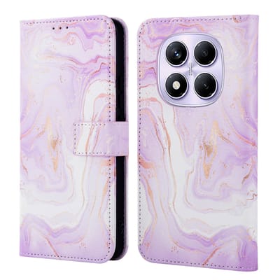 imoshion Hoesje - Geschikt voor Xiaomi Redmi Note 14 Pro (4G) - Design Bookcase smartphone - Purple Marble