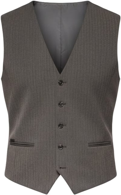 OMBRE Gilet - Slim Fit - Knopen Donkergrijs S