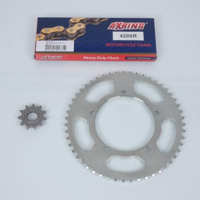 Kit chaîne Axring pour moto Aprilia 50 Rx Racing - Enduro 2004 à 2005 11x51 P420