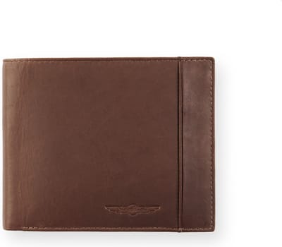 Spaceflight - Bruin Leren Portefeuille - Ruimte voor 20 Pasjes - Strak Design - Broekzakformaat