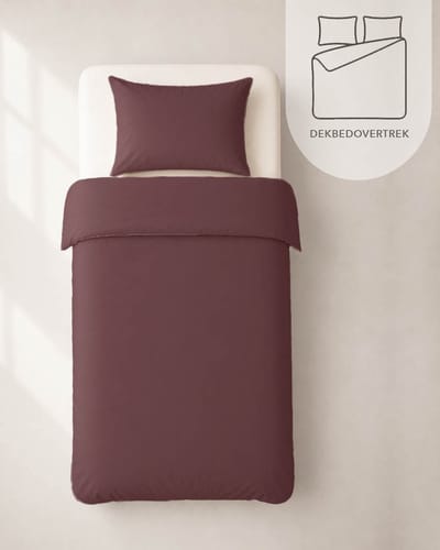 HOOMstyle Dekbedovertrek met kussenslopen - luxe micro Percale - dekbedovertrek - 140x220cm - 1 persoons - Bordeaux