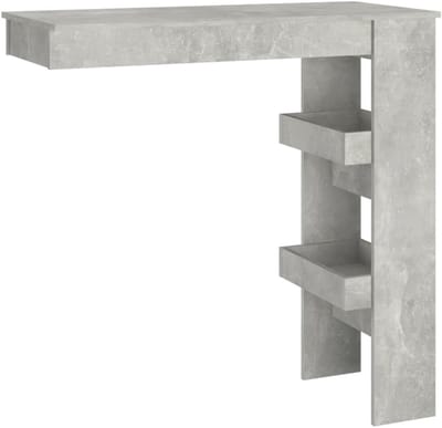 Bartafel Wandmontage - Hoge Keukentafel - Drankjes Serveren - Met Opbergvakken - 102 x 45 cm - Betongrijs