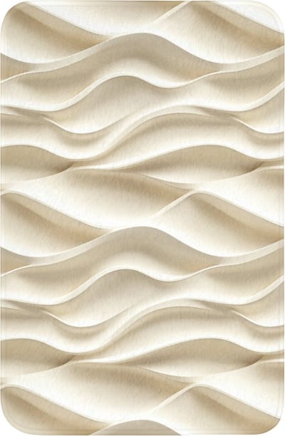 WC mat 40x60 cm - Antislip - Lijnen - Golvend - Crème - Toiletmat - Vloermat - Douchemat - Toilet tapijt - Toiletmatten