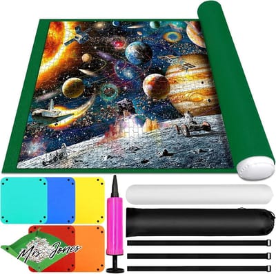 Mrs. Jones Puzzle Mat for 1000 1500 2000 3000 3000 Puzzle Pieces Portable Puzzle Roll Mat for Storing Puzzles - Large Jigsaw Puzzle Mat .