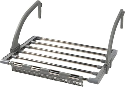 wasdroger uittrekbaar - balkon wasdroger & wasrek - ideaal voor radiatoren, balkon & bad - tot 4,5 m drooglijn - stabiel & ruimtebesparend - incl. sokkenclip