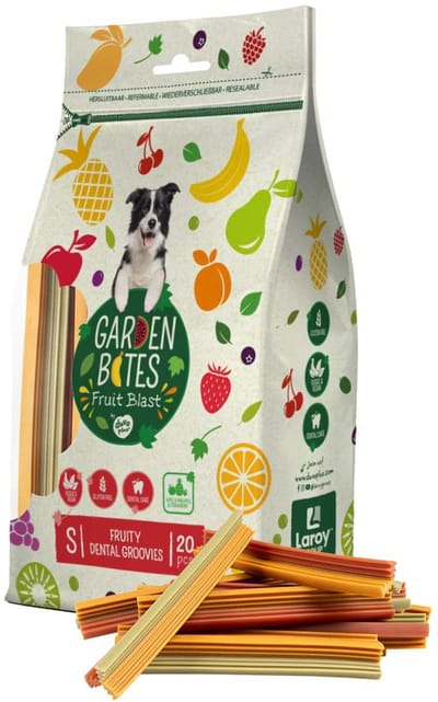 duvoplus Garden Bites - Fruity Dental Groovies Hondensnacks - Hondensnoepjes - Vegetarisch & Glutenvrij - Small 20st