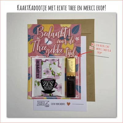 Kaartkadootje -> Thee & Merci – No:01 (Thee gekke tijd-Clipper Wit-Roze citroen) - LeuksteKaartjes.nl by xMar