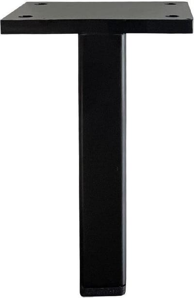 FLE - Stalen meubelpoot zwart rechthoek 2 bij 6 cm en hoogte 12 cm (koker 2 x 6 cm)