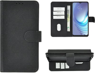Hoesje Geschikt voor Motorola Moto G50 - Bookcase Wallet Zwart Cover