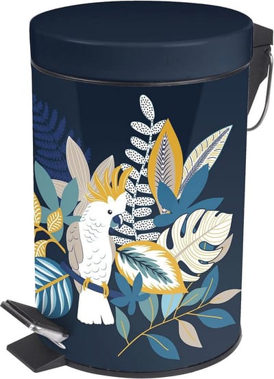 Vuilnisemmer met Pedaal - Metaal, Meerkleurig, 3 Liter