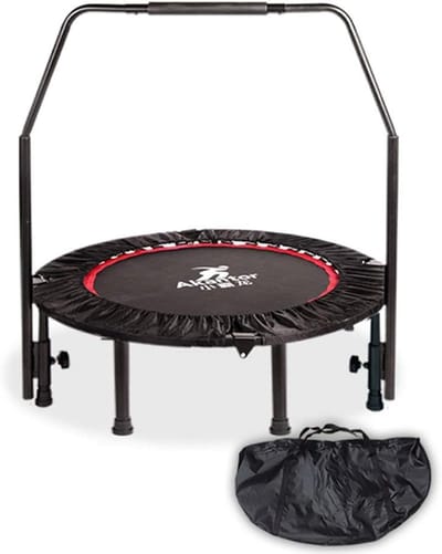 Fitness Trampoline - Indoor Jumper - Aerobische Training - Verstelbare Handgreep - Max 250 kg - Zwart