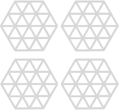 Allecto - Extra dikke siliconen mat - hittebestendige onderzetters - multifunctionele keukenaccessoires - wit - anti-slip tafelmatten - beschermin