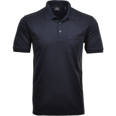 Ragman Softknit Poloshirt Breast Pocket Pima Cotton Mix Marine / male
