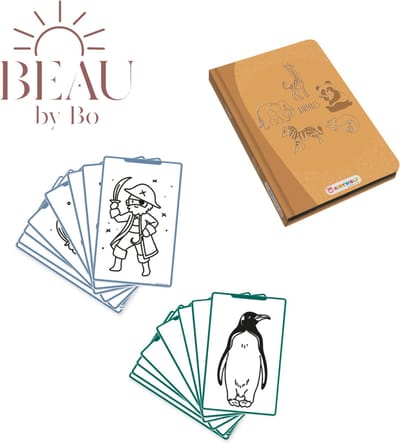 BEAU by Bo Kidywolf Kidydraw Mini Tekenboek met LCD-scherm Dieren + Refill Dieren & Oceanen en Piraten