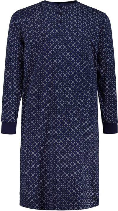 JP 1880 - Heren - nachthemd uni lange mouwen t/m mt. 8XL - Donkermarine - Maat 8XL