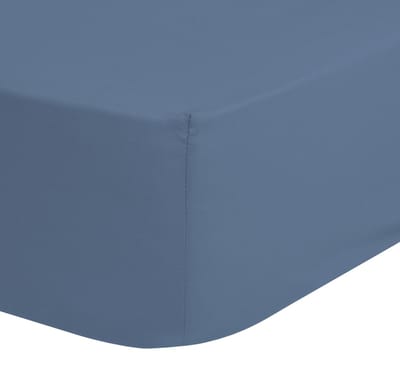 Good Morning hoeslaken effen kleur - 1 persoons 90x200 cm - Blauw - 100% Katoen jersey