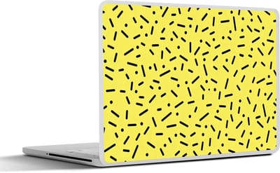 Laptop sticker - 14 inch - Gaming - Stippen - Strepen - Geel - 32x5x23x5cm - Laptopstickers - Laptop skin - Cover