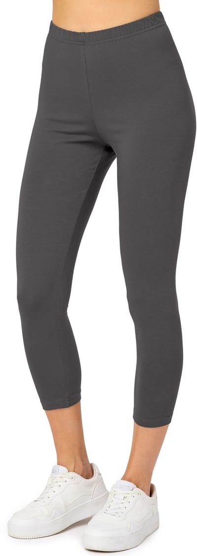 Merry Style MS-MS10-199-LE Dames Capri Leggings - Sport - Vrijetijdsbroek - 3/4 Lengte - Katoen - Sporbroek - Yogabroek - Grafiet - XXL