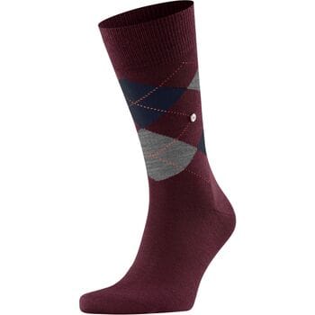 Burlington Edinburgh gedessineerd wol sokken heren rood - maat 40-46