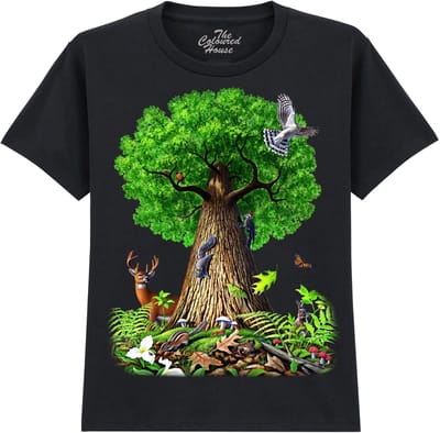 KIDS Dieren Tree Of Life Animals The Coloured House KIDS T-shirt XL