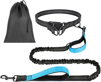 Dailygoods - OFFCUP Jogginglijn voor honden, Handsfree hardlooplijn voor joggen en wandelen, Riemtas met dubbele handgrepen en reflecterende stiksels, Hondenlijn voor kleine en middelgrote honden tot 50 kg
