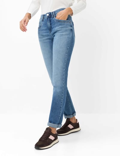 Brax Dames Jeans  Style MARY USED LIGHT BLUE, denim lichtblauw, maat 34