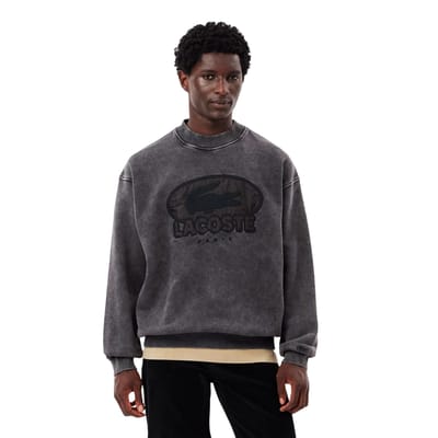 Lacoste Heren Sweatshirt met Geborduurd Logo (Zwart)