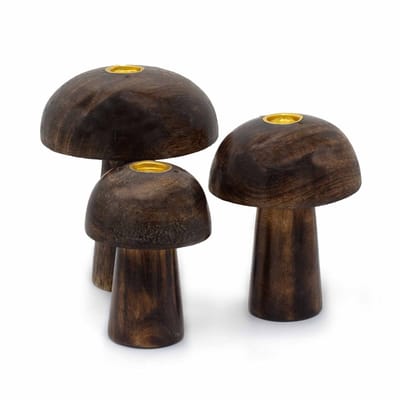 Ancient Wisdom - Wierook - Set van 3 paddenstoelen wierookkegels 10 cm, 9 cm, 8 cm - geur - aroma - handgemaakt - India - natuurlijke oliën
