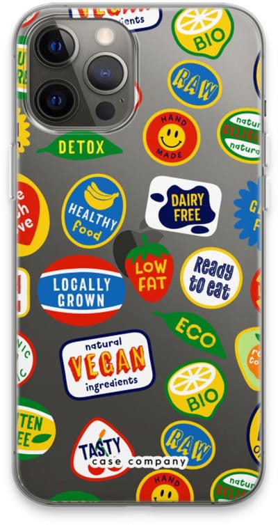 Case Company® - Hoesje geschikt voor iPhone 13 Pro Max hoesje - Fruitsticker - Soft Cover Telefoonhoesje - Bescherming aan alle Kanten en Schermrand