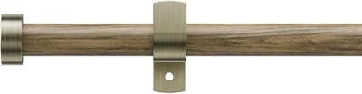Uitschuifbare Gordijnroede 76-135cm met Decoratieve Eindkappen - Houtstructuur, Incl. Montage