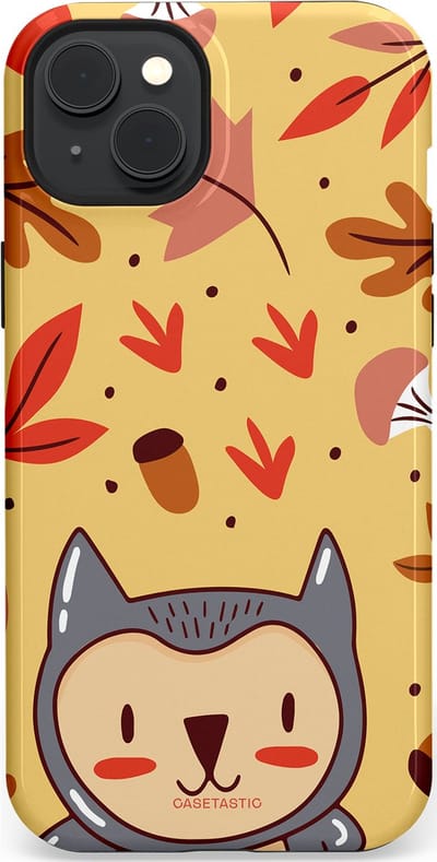 Casetastic hoesje geschikt voor Apple iPhone 15 Plus - MagSafe - Dubbellaagse bescherming - Uil in het woud - Fashion Case - Goud Terracotta Zand Rood