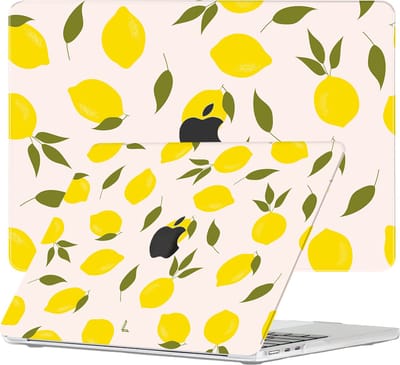 Lunso Geschikt voor MacBook Air 15 inch (2023-2026) cover hoes - case - Squeezy Lemon