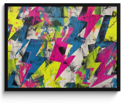Poster in lijst - Fotolijst 80x60 cm - Posters - Bliksemschichten - Patroon - Marmer - Kleuren - Posterlijst zwart - Decoratie - Wanddecoratie woonkamer - Muurdecoratie slaapkamer